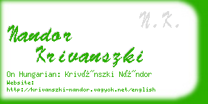 nandor krivanszki business card